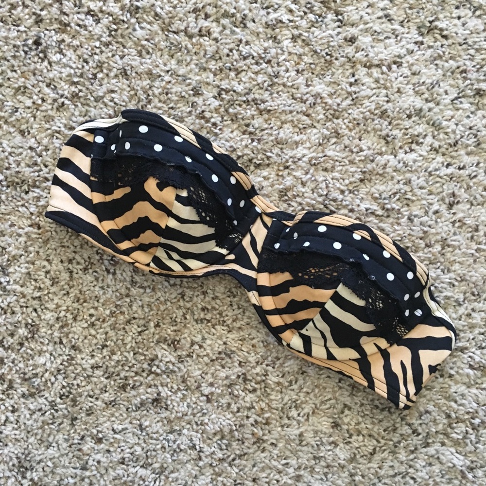 Animal Print Bandeau Bikini Top